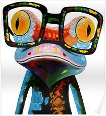 Hipster Frog Nerd Glasses Poster