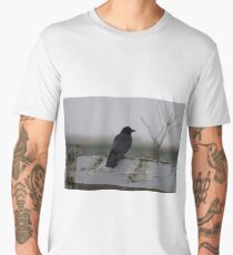 Raven on a Fence Men's Premium T-Shirt