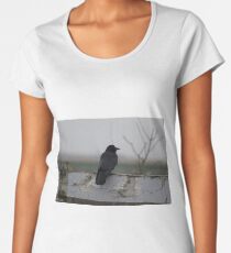 Raven on a Fence Women's Premium T-Shirt