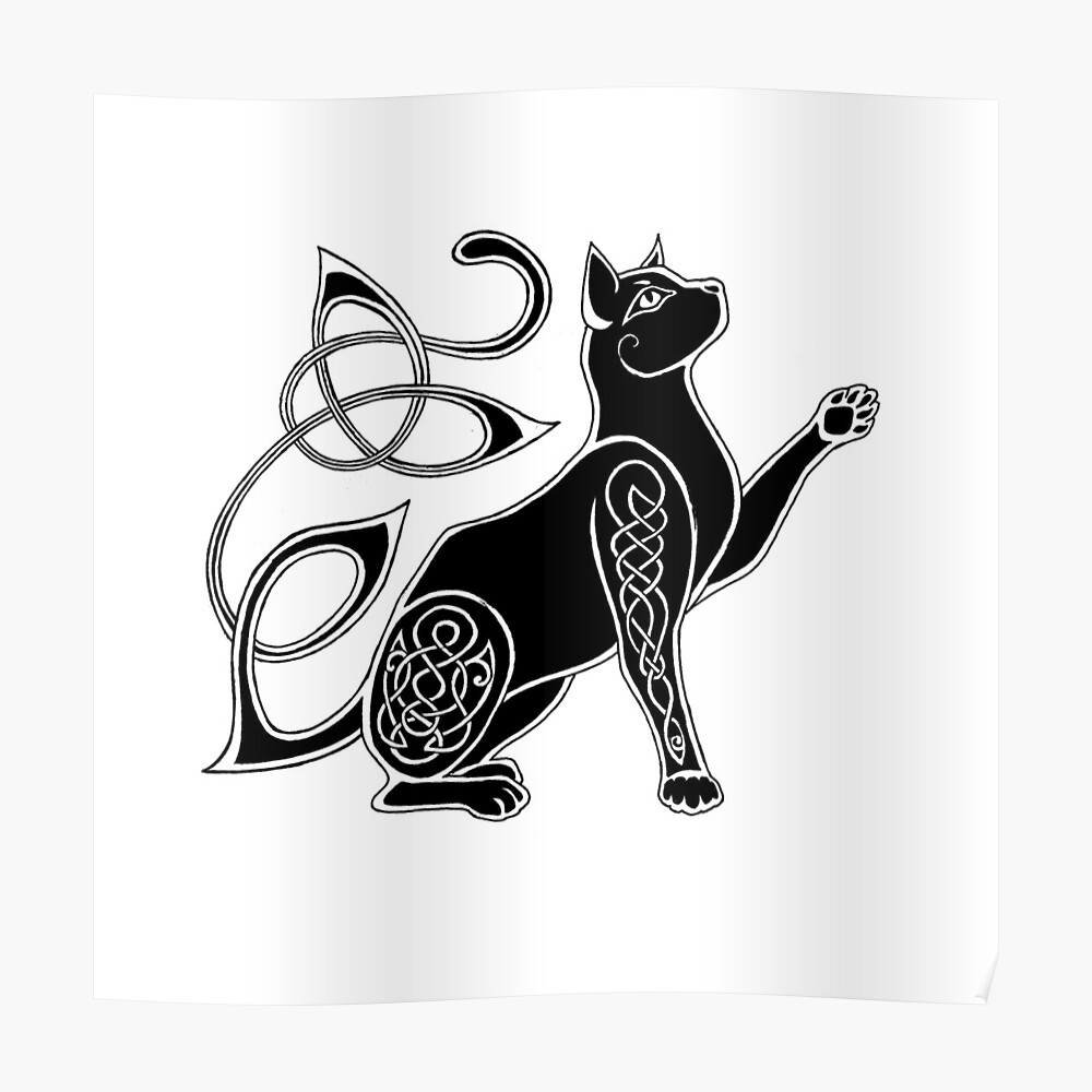 "Celtic Cat" Poster by quakeandquiver Redbubble
