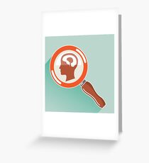 Magnifying glass and brain Greeting Card