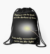HP happiness quote Drawstring Bag