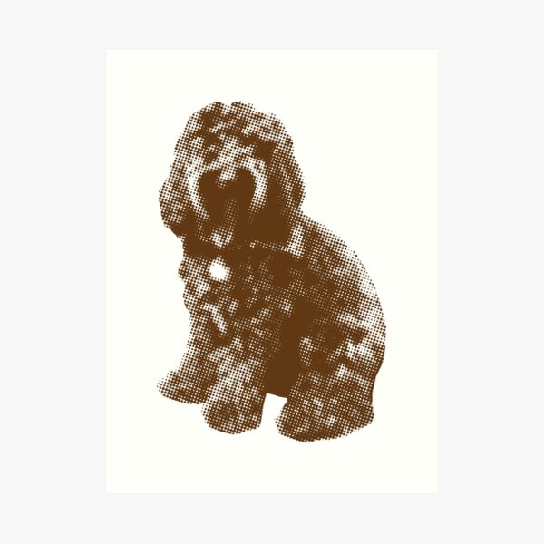 Chocolate Cockapoo Fur Baby (White) Art Print
