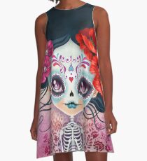 Amelia Calavera - Sugar Skull A-Line Dress