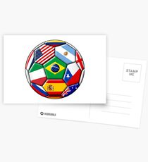 Brazil 2014 - soccer with various flags Postcards