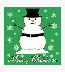Snowman Merry Christmas Photographic Print