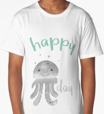 Happy Smiling Pi Octopus - Pi Day Long T-Shirt