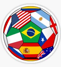 Soccer with various flags - Brazil 2014 Sticker