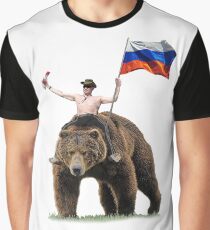 Putin Wodka Bär Trainingsanzug Hardbass Grafik T-Shirt