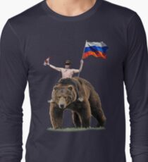 Putin Vodka Bear Tracksuit Hardbass Long Sleeve T-Shirt