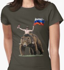 Putin Wodka Bär Trainingsanzug Hardbass Tailliertes T-Shirt
