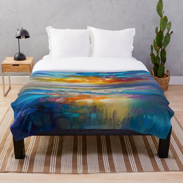 Liquid Cyan Throw Blanket