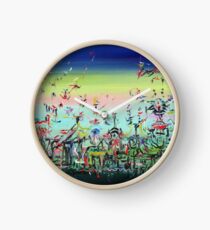 CROWDED AND LIVING Clock