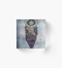 Floral spiral goddess Acrylic Block