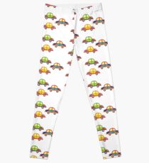 little cars - cartoon cars - colorful cars - little cars Leggings