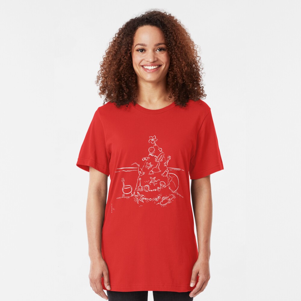 Australian Christmas Lineart Tee Slim Fit T-Shirt