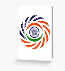 Indian American Multinational Patriot Flag Series Greeting Card