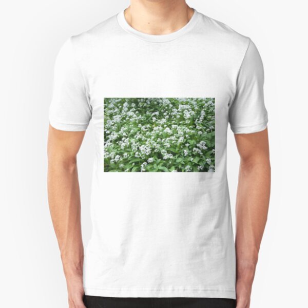 Up Close to Wild Garlic Flowers Slim Fit T-Shirt