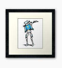 Dabbing Robot Knight Machine Framed Print