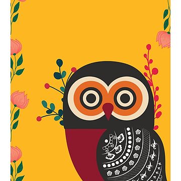 Image of Pattern Design Using an Owl and Flowers and Leaves. Wildlife  Animals. Bird Stock Illustration - Illustration of botanical, texture:  284467057