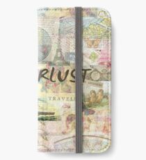 Wanderlust travel art quote iPhone Wallet/Case/Skin