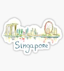 Singapore Panorama at night Sticker