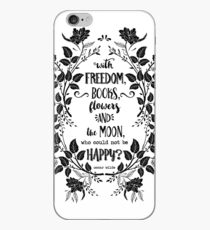 Freedom & Books & Flowers & Moon iPhone Case