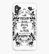 Freedom & Books & Flowers & Moon iPhone Case/Skin