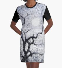 Silvery Moon Graphic T-Shirt Dress