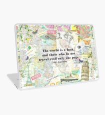 Die Welt ist ein Buch Reisezitat Laptop Skin