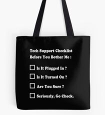 Tech Support T shirt Tote Bag