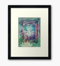 Inspiring Buddha quote about positive thinking Framed Print