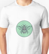 Bumble Bee Circle Mono Line Unisex T-Shirt