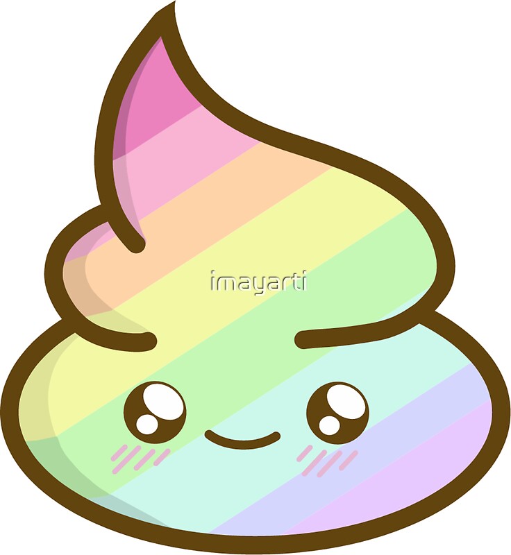 Kawaii Rainbow Poop Stickers By Imayarti Redbubble