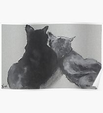 Snuggle (pastel) Poster