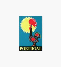 1965 Portugal Rooster Of Barcelos Travel Poster Art Board