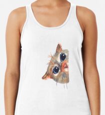 Camiseta con espalda nadadora Gato tierno en acuarela
