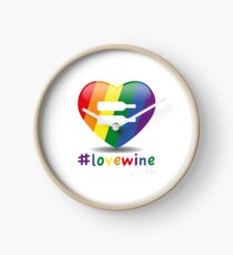 #lovewine (white shadow) Clock