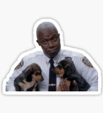 Captain Holt with puppies Sticker