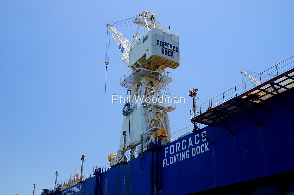 "Newcastle Harbour Forjacs Floating Dock" by Phil Woodman Redbubble