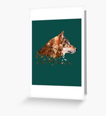 Cool Low Poly Timber Wolf Graphic Design Greeting Card