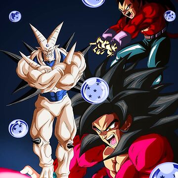 Goku SSJ4 Vegeta SSJ4 DBGT Mounted Print for Sale by Anime and More