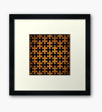 PUZZLE1 BLACK MARBLE & YELLOW GRUNGE Framed Print