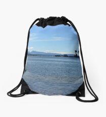 Sea view from Fairlie Drawstring Bag