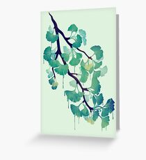 O Ginkgo (in Green) Greeting Card
