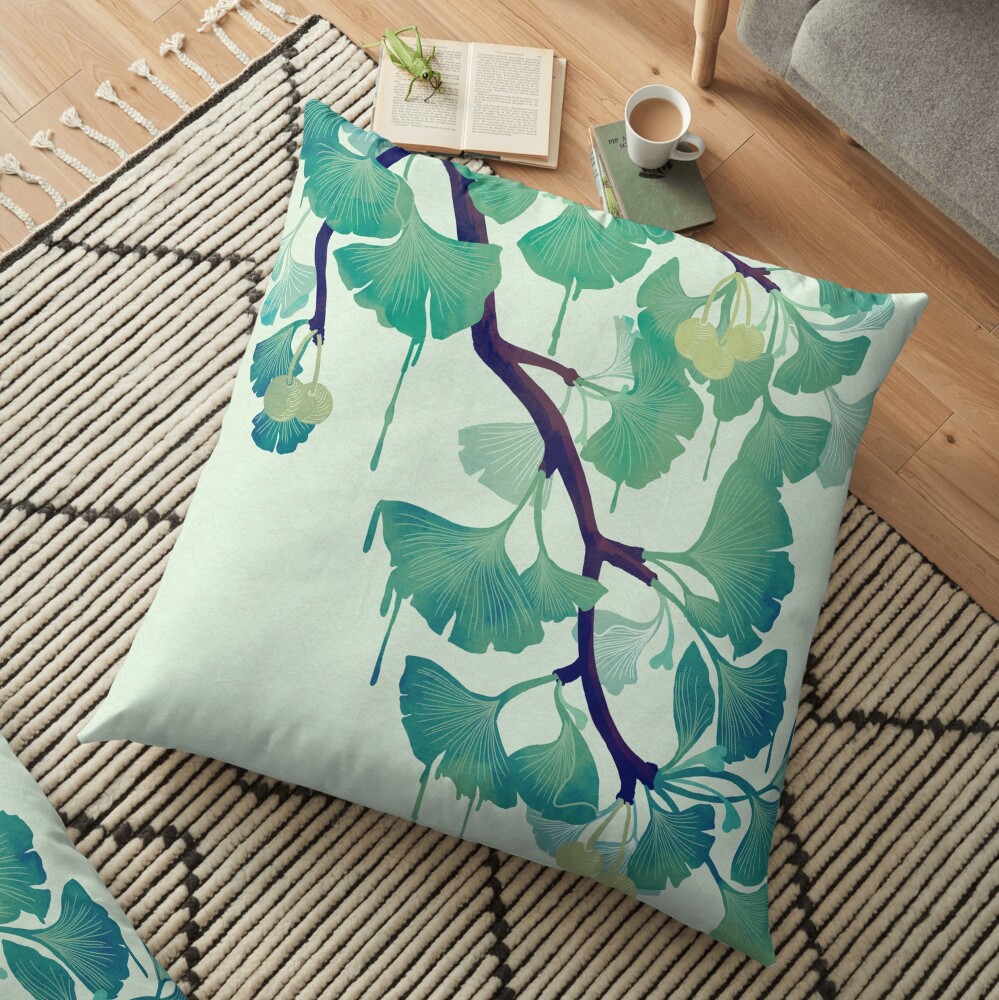 O Ginkgo (in Green) Floor Pillow