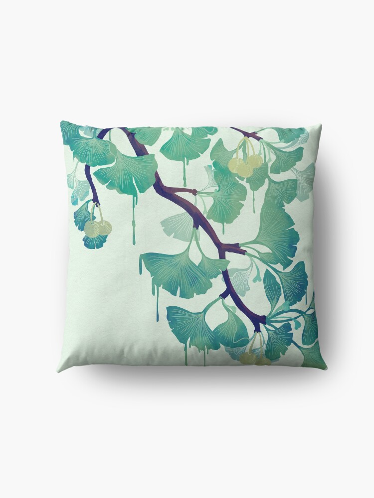 Alternate view of O Ginkgo (in Green) Floor Pillow