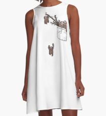 Pocket Sloth Family A-Line Dress
