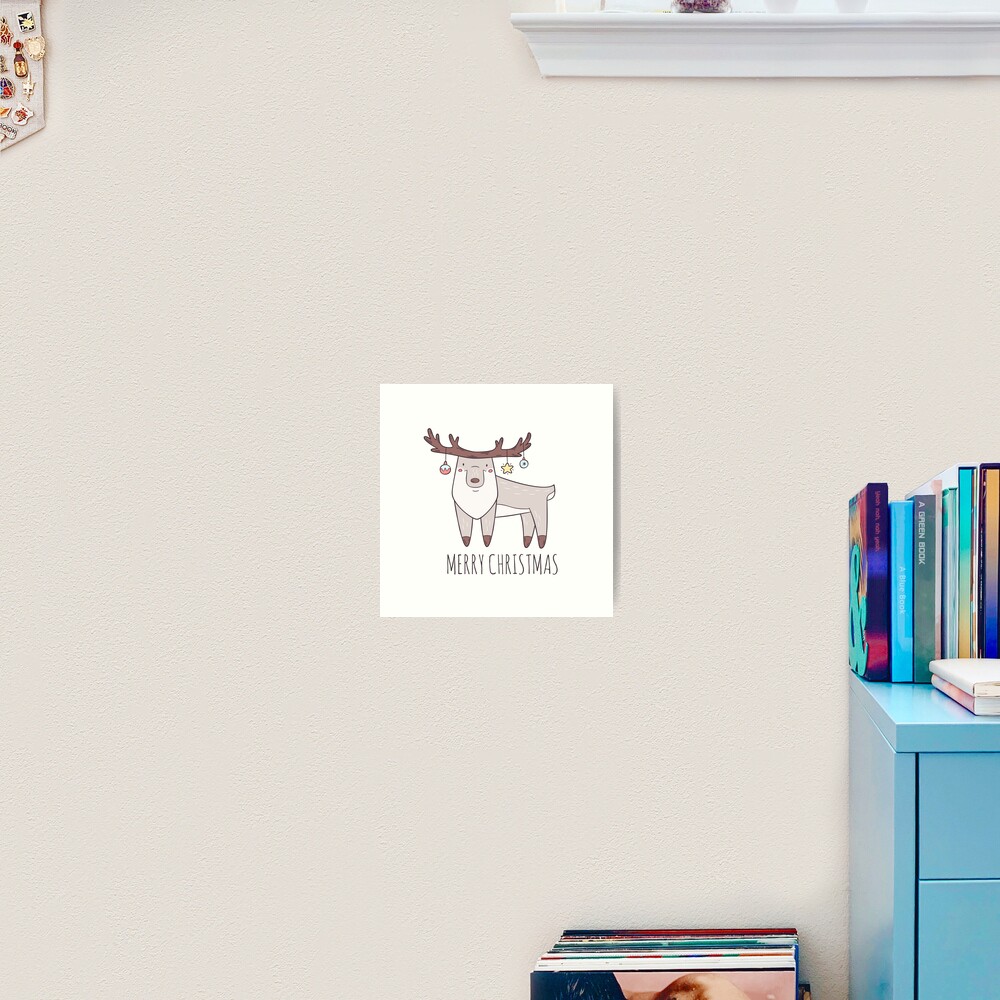 Christmas Deer Art Print