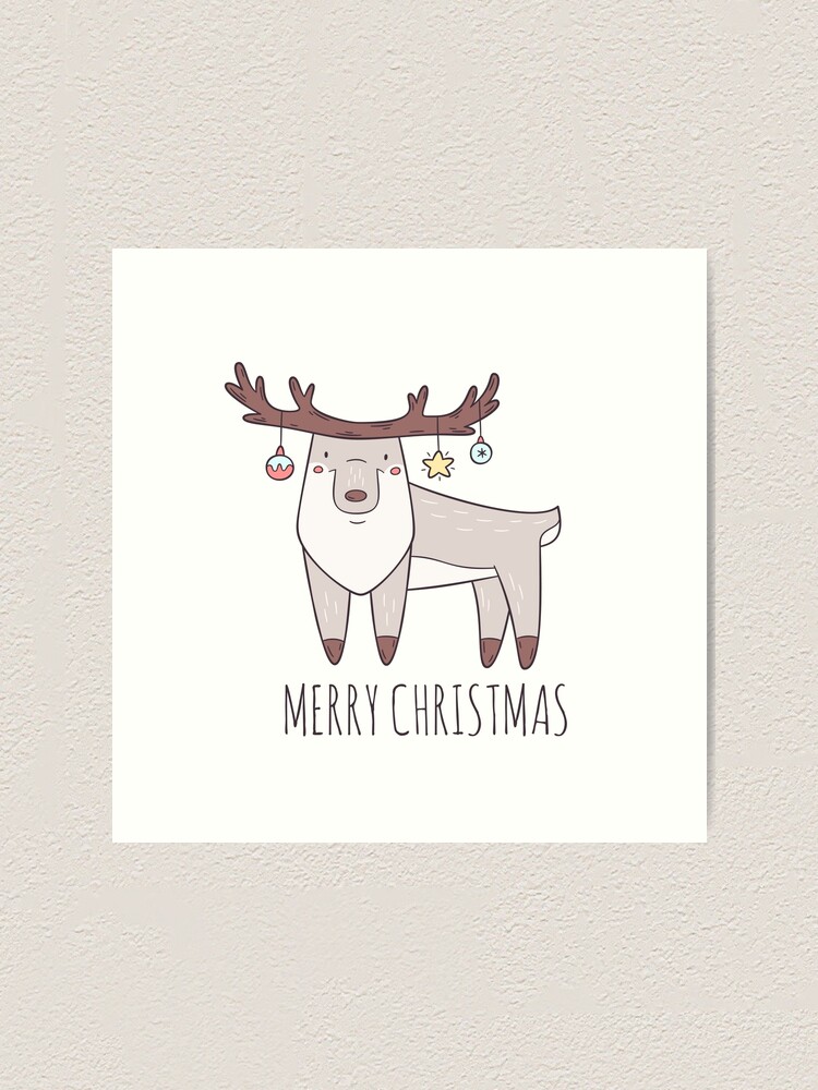 Alternate view of Christmas Deer Art Print